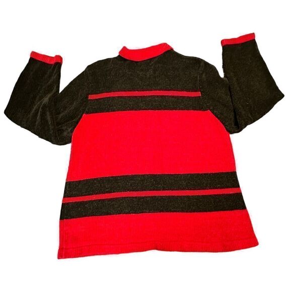 Designers Originals Studio Red and Black Chenille Zip Cardigan - Picture 5 of 9